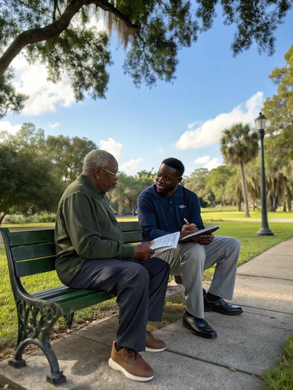 A heartwarming image of a mentor interacting with a young participant in a 3MTKD social inclusion program, demonstrating support and guidance.